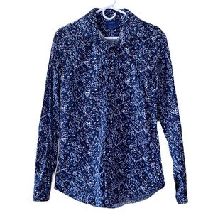 APT.9 Blue Floral Button Down Slim Fit Dress Shirt